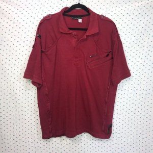 Rocawear Men's Red Collar Short Sleeve Polo Shirt